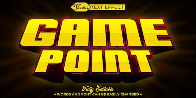 Game Point Vector bewerkbare tekst-effect sjabloon