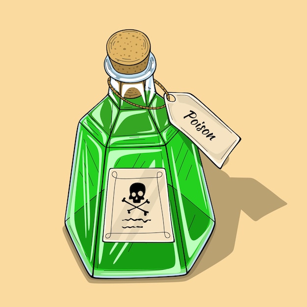 Game potion. poison. magic bottles for witchcraft