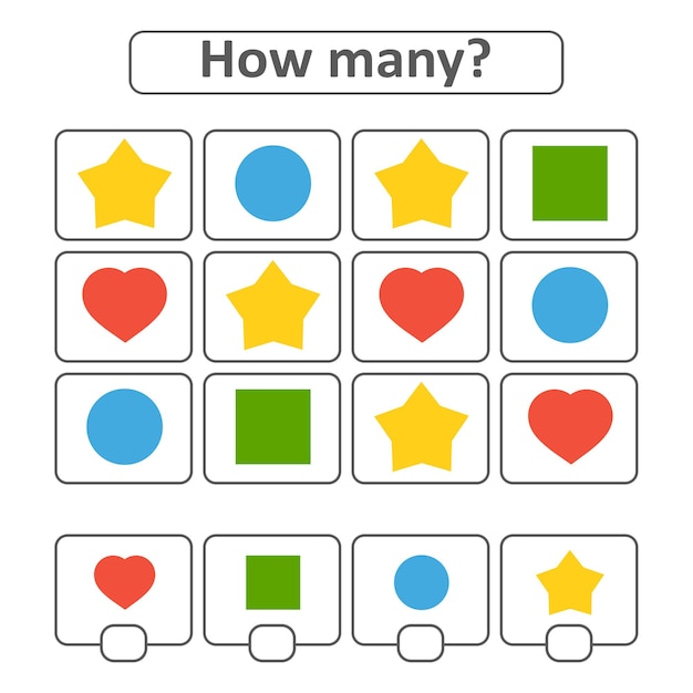 Game for preschool children educational worksheet