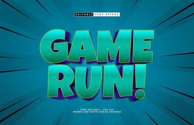 編集可能なテキストエフェクトを実行する - 子供とゲームのテキストスタイル