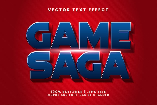 Game saga 3d cartoon style text effect