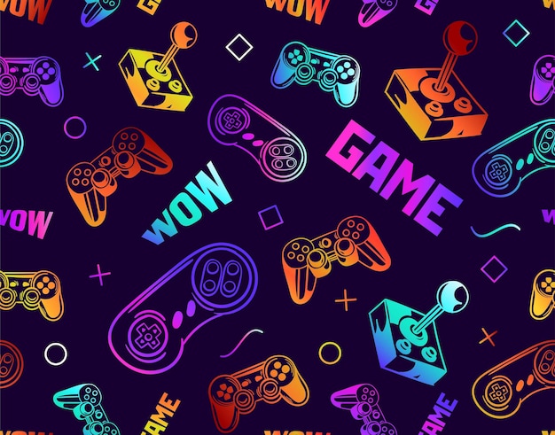 Vector game seamless pattern