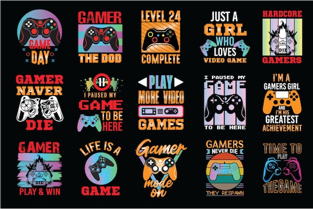 Game shirt design bundle