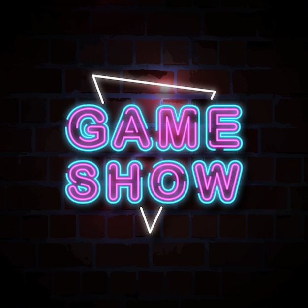 Vector game show neon sign illustration