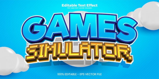 Game simulator editable text effect in modern trend style