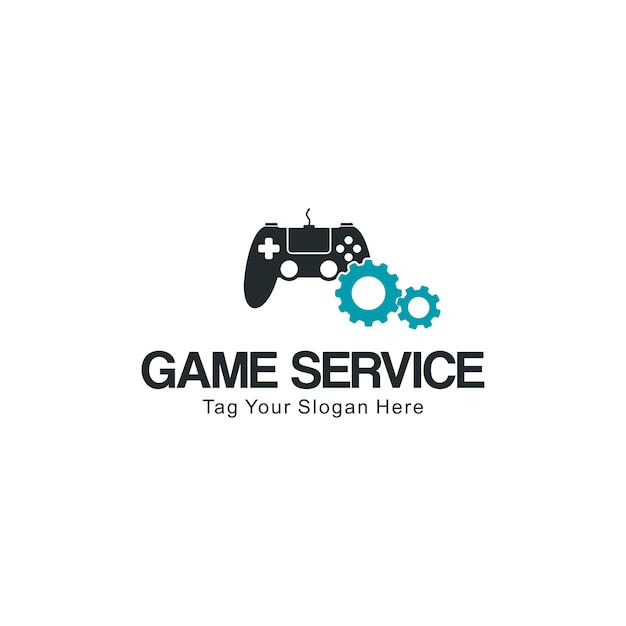 Game stick service logo uniek ontwerp vector