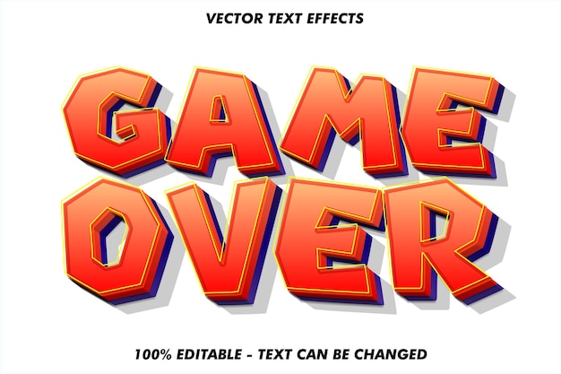 Game over sticker  Trendy game style text effects