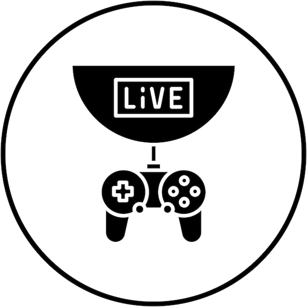 Vector game streaming vector icon can be used for online game iconset