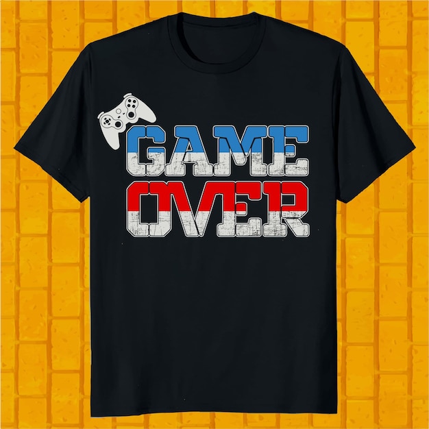 Premium Vector | Game over t-shirt design