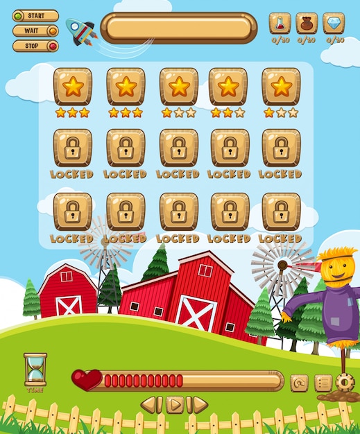 Game template farm theme