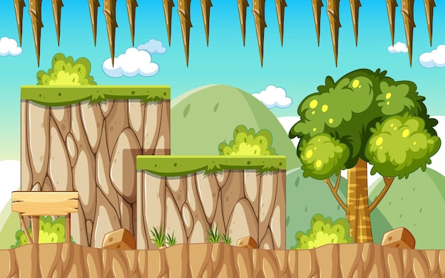 Vector a game template forest scene