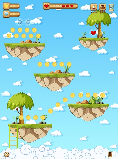 ゲームテンプレート自然の森のシーン