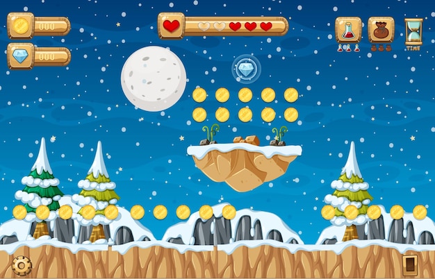 Шаблон игры Snow Falling Scene