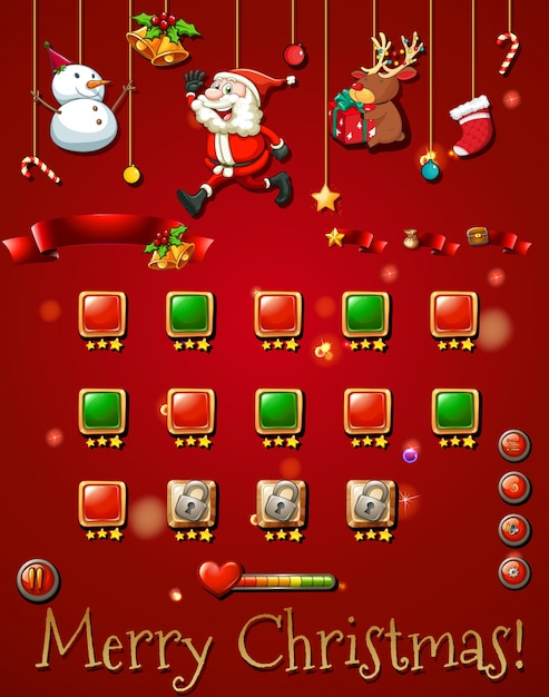 Game template with christmast objects