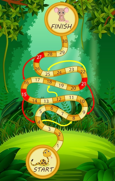 Modello di gioco con serpente e topo nella foresta