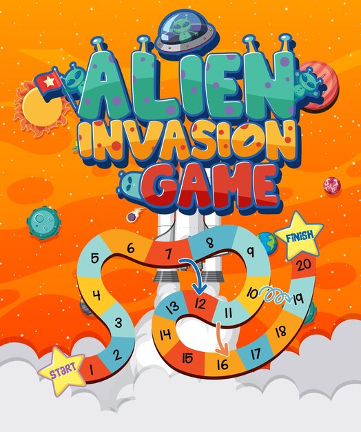 Vector game template with space theme background