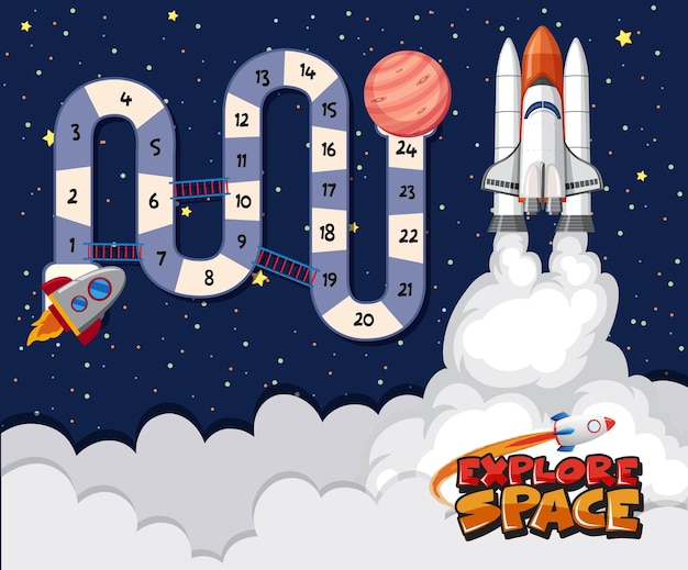 Vector game template with space theme background