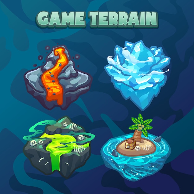 Game terrain island set