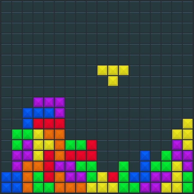 Vector game tetris vierkante sjabloon