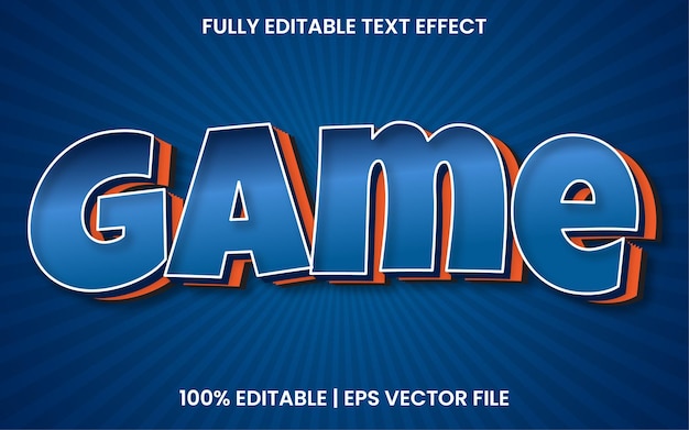 Game text effect editable vector