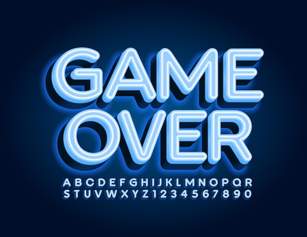 Vector game over text effect font