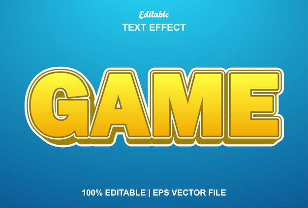 Game text effect with blue and yellow color