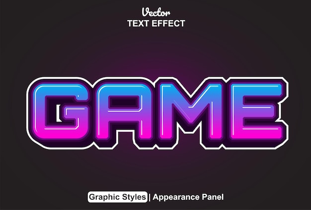 Game over text effect with graphic style and editable