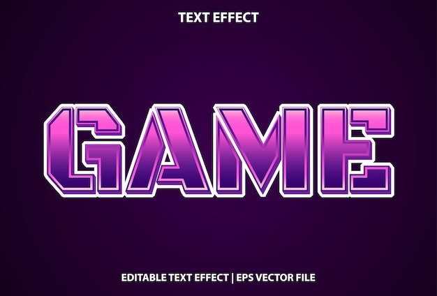 Vector game text effect with purple gradation for promotion