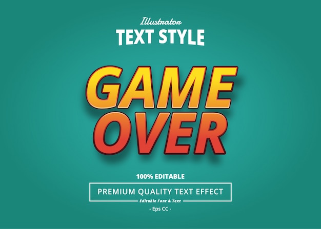 Game over text effect