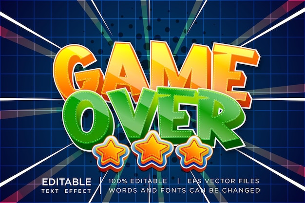 game over text effect