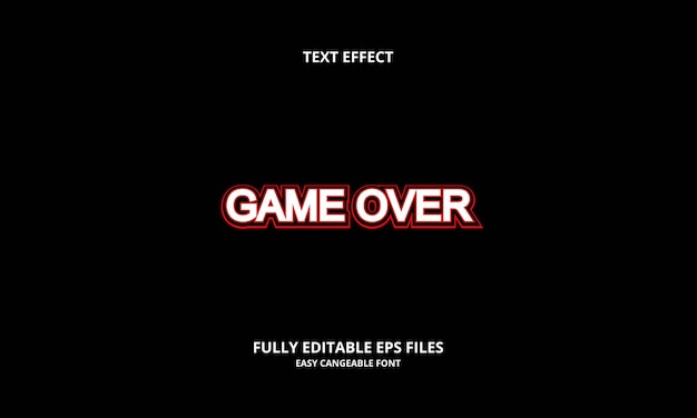 Game over text effect