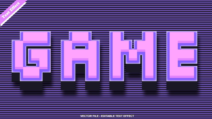 Vector game text effect