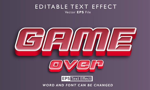 Game over text effect