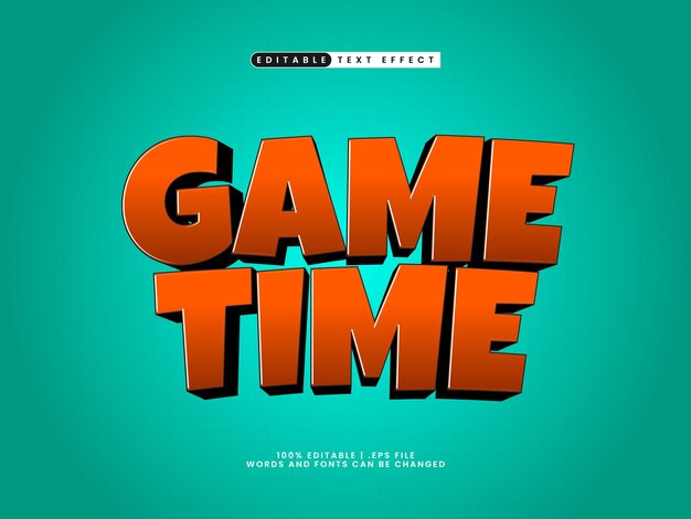 게임 시간 편집 가능한 텍스트 효과 (KIDS & 게임 텍스트 스타일)