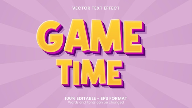 Game Time Funny 3d Editable Text Effect