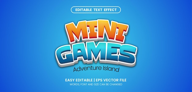 Game title editable text effect vector style