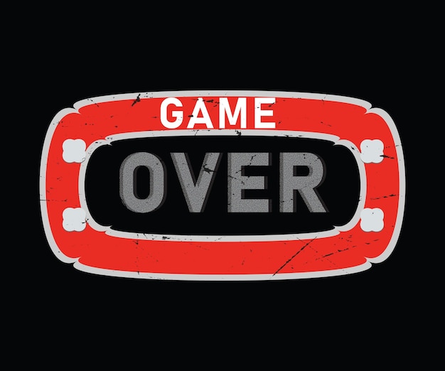 Game Over tshirt design tshirt mockup template for print Free Vector