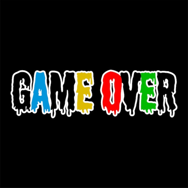 Game over typography design vector for print t shirt