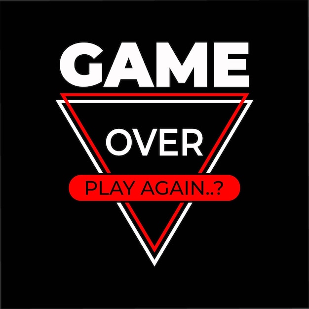 Game over design della maglietta tipografica