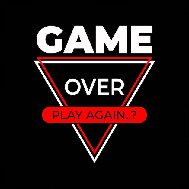 Vettore game over design della maglietta tipografica