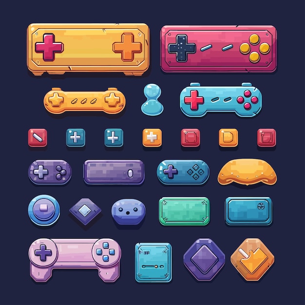 Vector game ui buttons