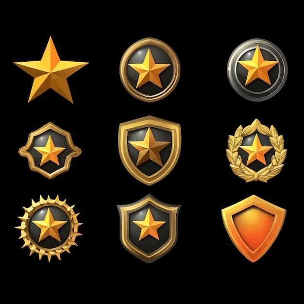 Game UI frame Medal badge game