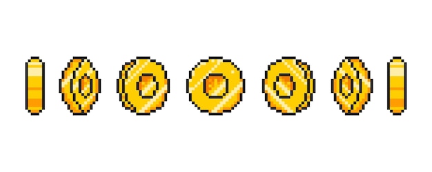 Game ui golden coin rotation stages animation gold coin