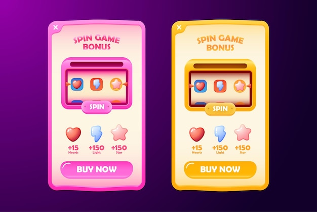 game ui kit set van gebruikersinterface gui om 2D-games te bouwen casual game vector kan op mobiel worden gebruikt