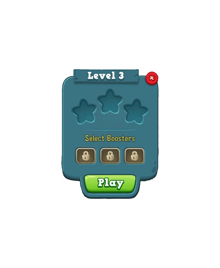 Vector game ui popup level complete screen editable
