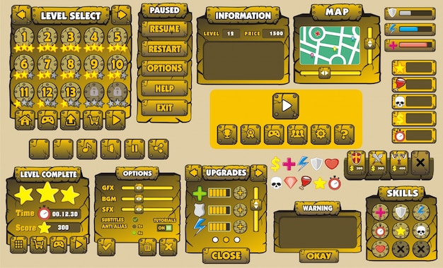 Game User Interface in cartoon style