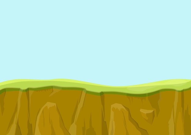 Paesaggio dell'interfaccia utente del gioco con terra ed erba