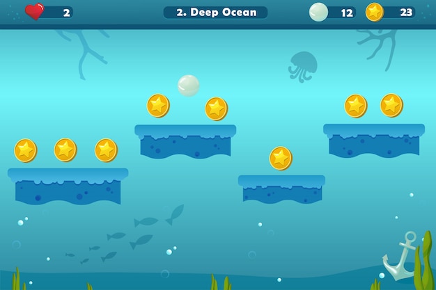Vector game user interface with platforms screen