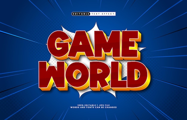 ゲーム・ワールド 編集可能なテキスト・エフェクト (ゲーム・アンド・プレイ・テキスト・スタイル)
