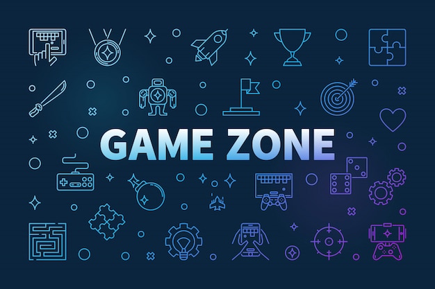 Game Zone  colored outline icons